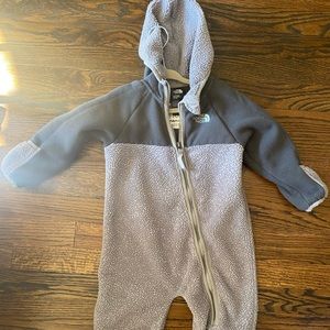 North face zip up onesie